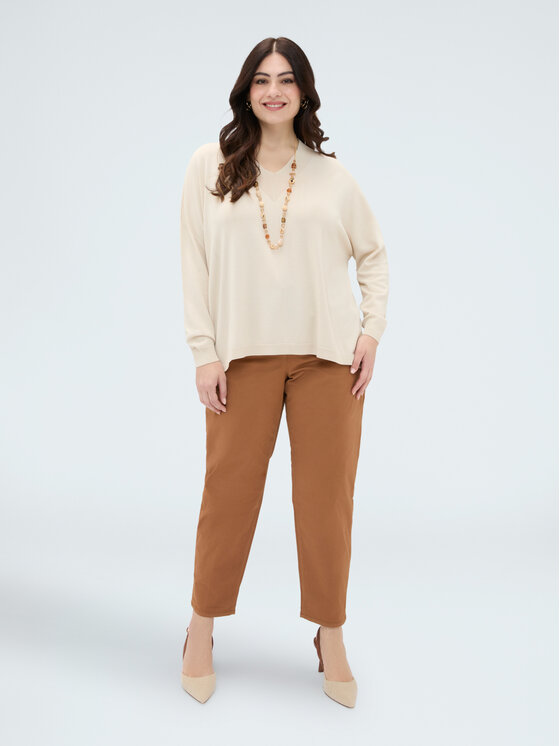 Fiorella Rubino Fiorella Rubino Sweter M248E002270N011 Kremowy A-Line Fit
