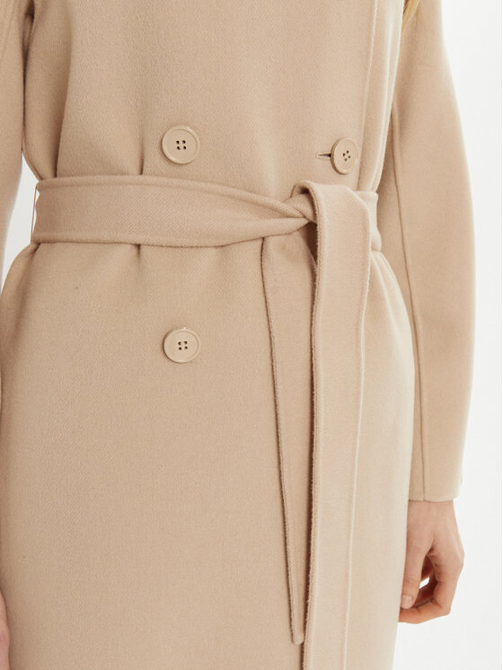 Weekend Max Mara Weekend Max Mara Płaszcz wełniany Avenue 2515011021 Beżowy Regular Fit