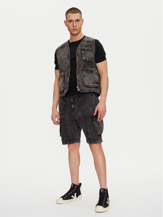 Alpha Industries Alpha Industries Szorty jeansowe Canvas Acid Short 156259 Czarny Regular Fit