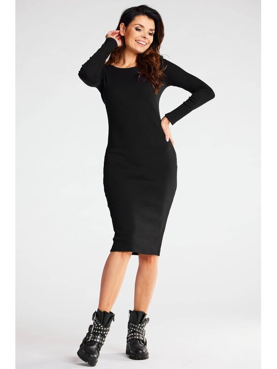 Infinite You Infinite You Vestito di maglia M282 Nero Basic Fit