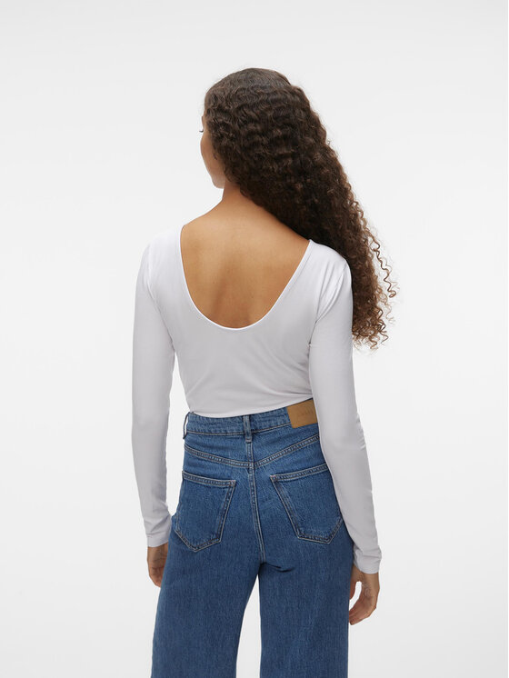 Vero Moda Vero Moda Боди AWARE Heaven 10298465 Бял Slim Fit