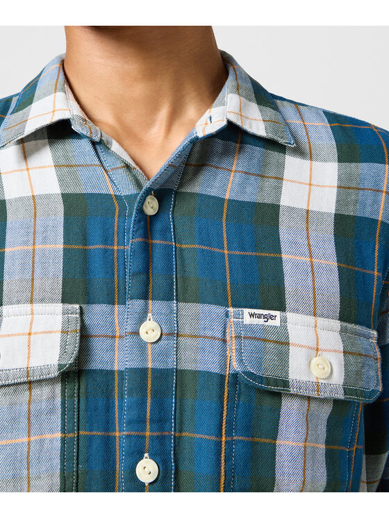 Wrangler Wrangler Koszula 112357974 Zielony Regular Fit