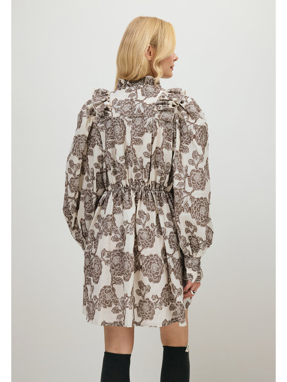 BIZUU BIZUU Sukienka codzienna LUA FLORAL Biały Standard Fit