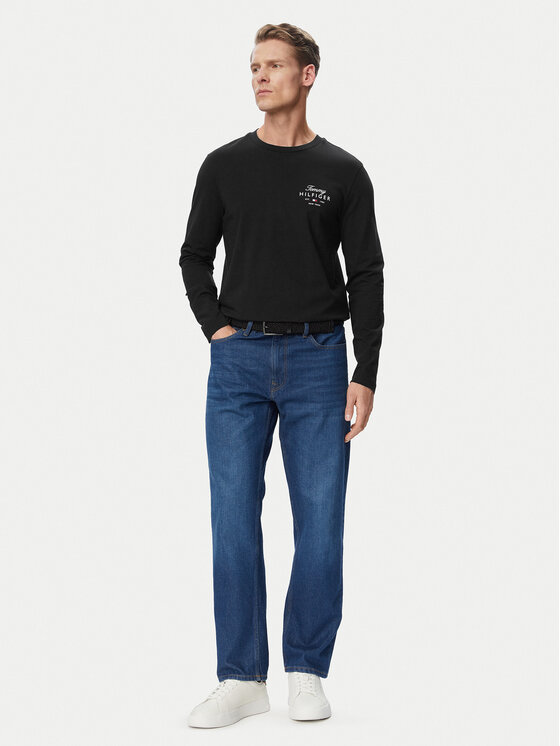 Tommy Hilfiger Tommy Hilfiger Longsleeve Script Stack MW0MW43225 Nero Regular Fit