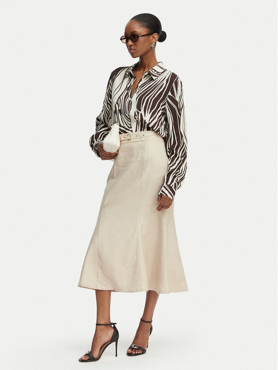 Guess Guess Midi szoknya W6GD69 W2092 Világos bézs Regular Fit