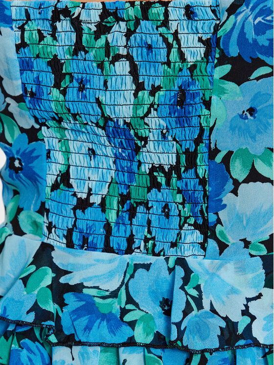 ROTATE ROTATE Коктейлна рокля Chiffon Mini 1001101324 Син Regular Fit