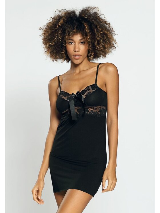 DKaren Lingerie DKaren Lingerie Halka Ines Czarny Slim Fit