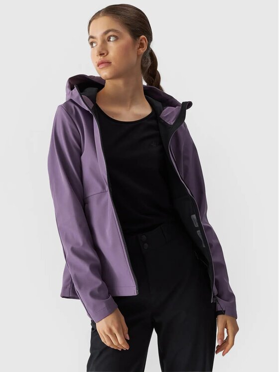 4F 4F Softshellová bunda 4FWAW24TSOFF285-50S Fialová Regular Fit