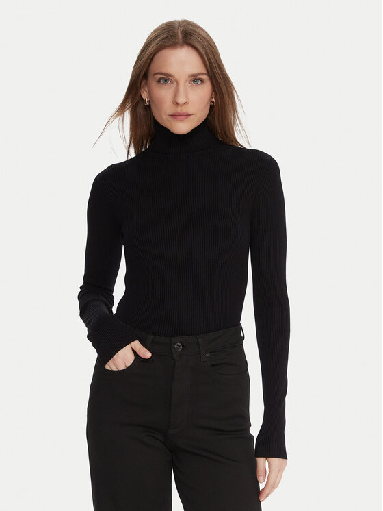 Kontatto Kontatto Bluză cu gât 3M0817C Negru Regular Fit