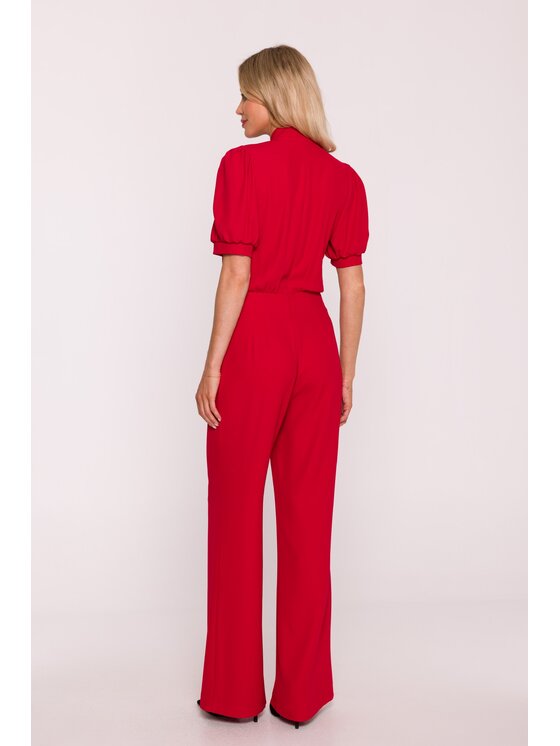 Stylove Stylove Kombinezon s421 Czerwony Wide Leg