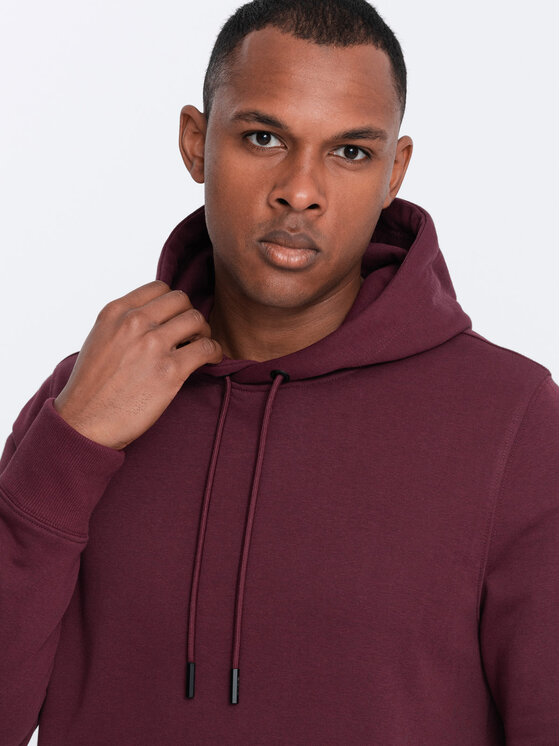 Ombre Ombre Mikina OM-SSBN-0161 Bordó Regular Fit