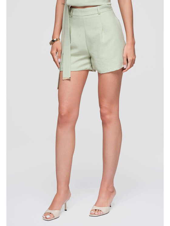 Ombre Ombre Szorty materiałowe OW-ST-E0023 Zielony Regular Fit