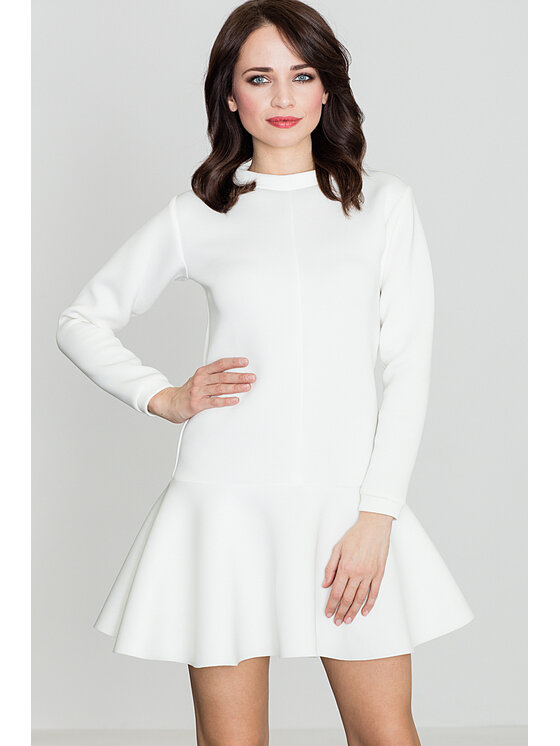 Katrus Katrus Šaty K247 Biela Regular Fit