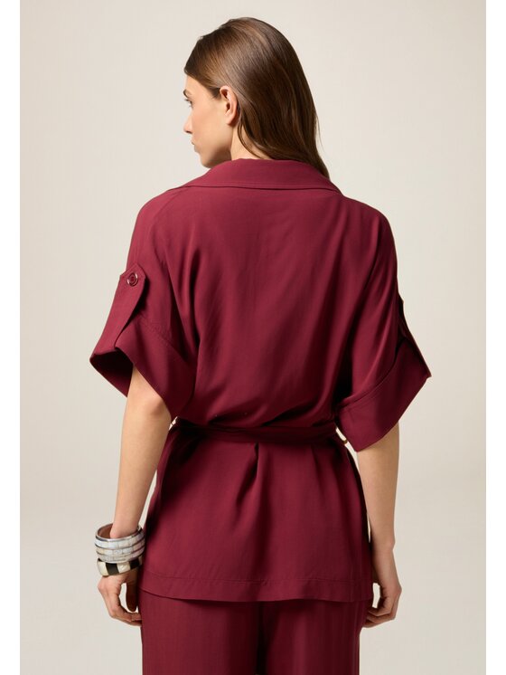 Oltre Oltre Koszula 5211J000773N016 Bordowy Baggy Fit