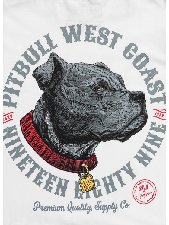 PITBULL PITBULL T-Shirt STRENGTH & RESPECT Biały Regular Fit