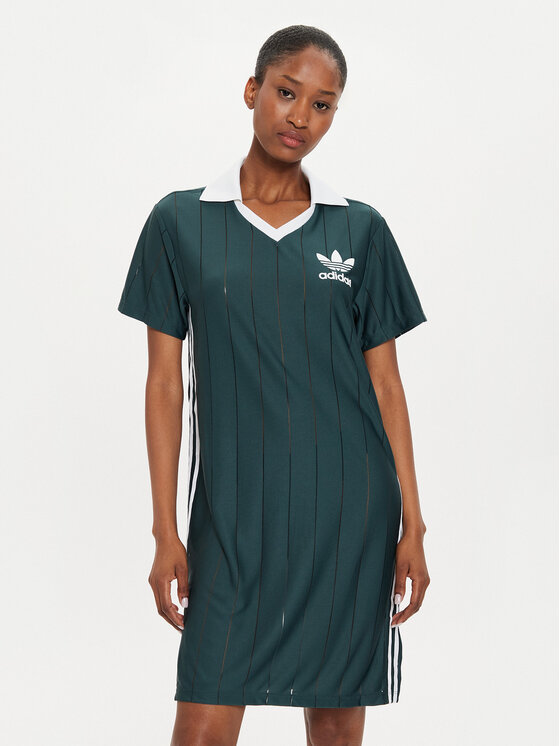 adidas Sukienka codzienna adicolor 3 Stripes IX5507 Zielony Loose Fit Modivo.pl