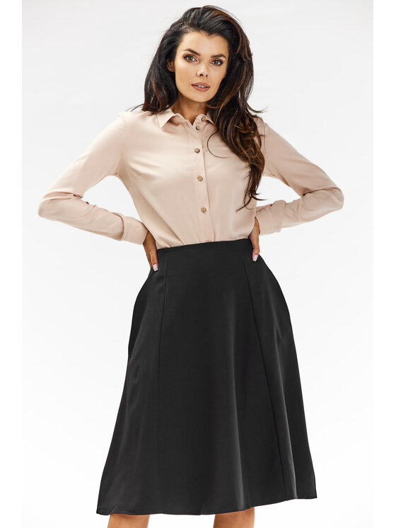 Awama Awama Sukňa A673 Čierna Basic Fit