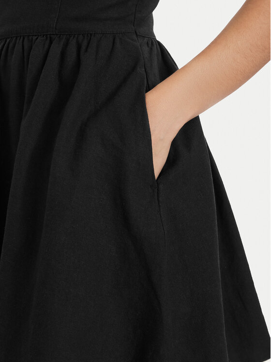 Tommy Jeans Tommy Jeans Sommerkleid Skater DW0DW22345 Schwarz Slim Fit