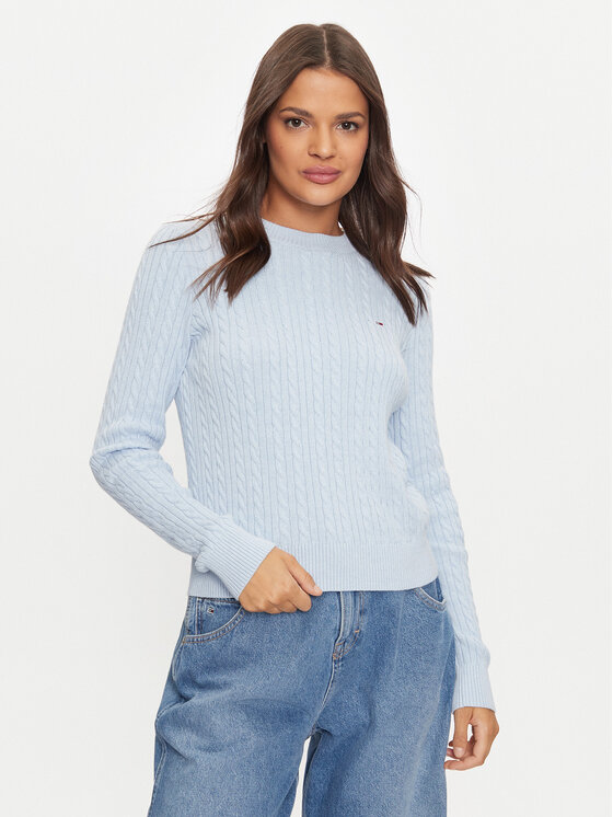 Pull tommy jeans bleu sale