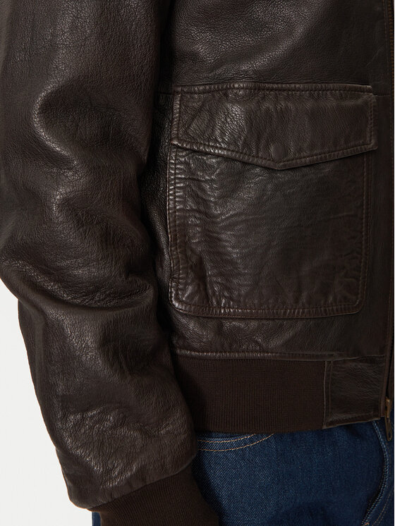 Bomboogie Bomboogie Giacca di pelle JMGRYGPSHE4 Marrone Regular Fit