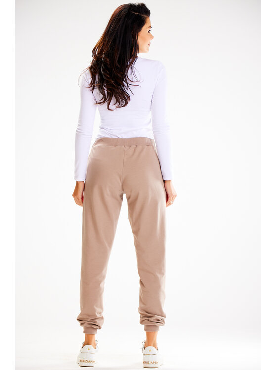 Awama Awama Dámské kalhoty A608 Hnědá Basic Fit