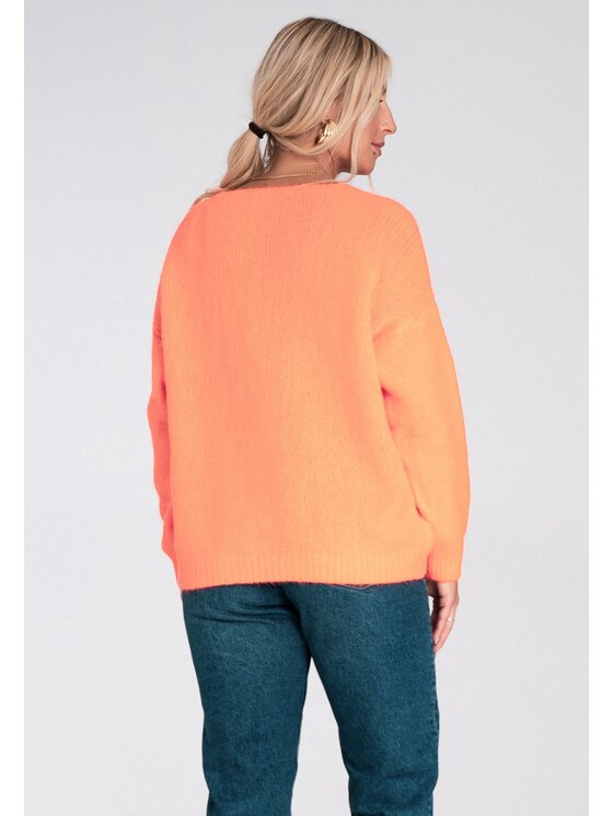 FIGL FIGL Sweter M1236 Pomarańczowy Regular Fit