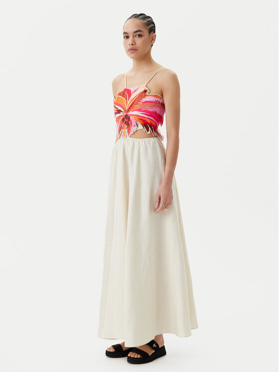 Maaji Maaji Ljetna haljina Sunrise PT2530CLD001 Bež Regular Fit