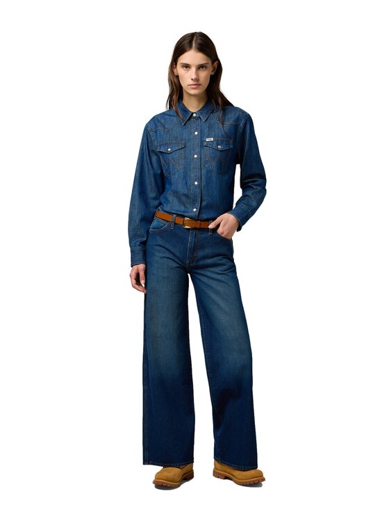 Wrangler Wrangler Koszula jeansowa 112370827 Granatowy Regular Fit