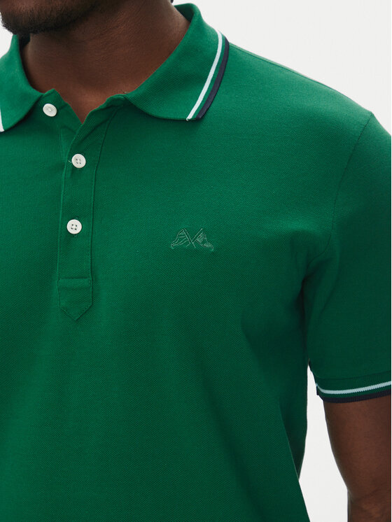 Lindbergh Lindbergh Polokošeľa 30-404010 Zelená Relaxed Fit