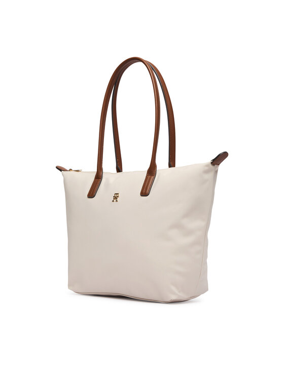 Tommy Hilfiger Tommy Hilfiger Táska Popette Tote AW0AW17711 Ekru