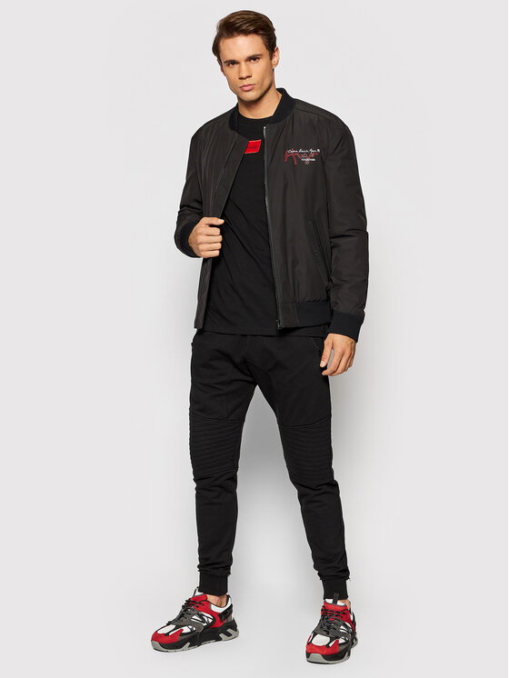 HUGO Hugo Marškinėliai Diragolino212 50447978 Juoda Regular Fit
