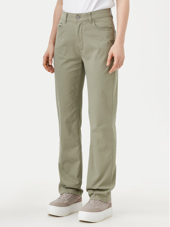 Calvin Klein Jeans Bavlnené nohavice J20J224852 Zelená Straight Fit