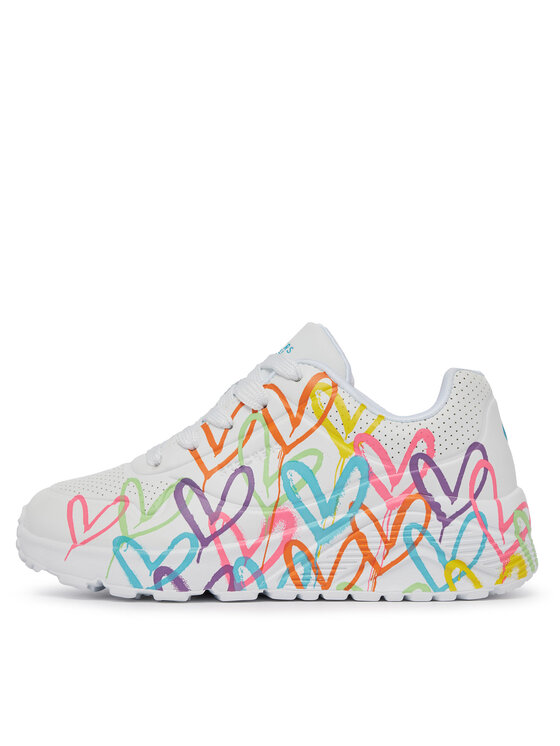 Skechers Skechers Sneakersy Uno Lite Spread The Love 314064L/WML Bílá