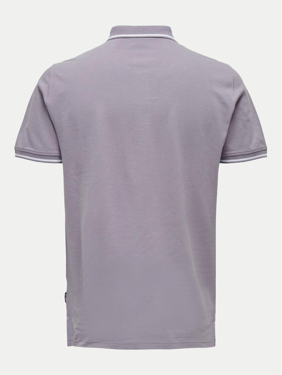 Only & Sons Only & Sons Тениска с яка и копчета Fletcher 22024827 Виолетов Regular Fit