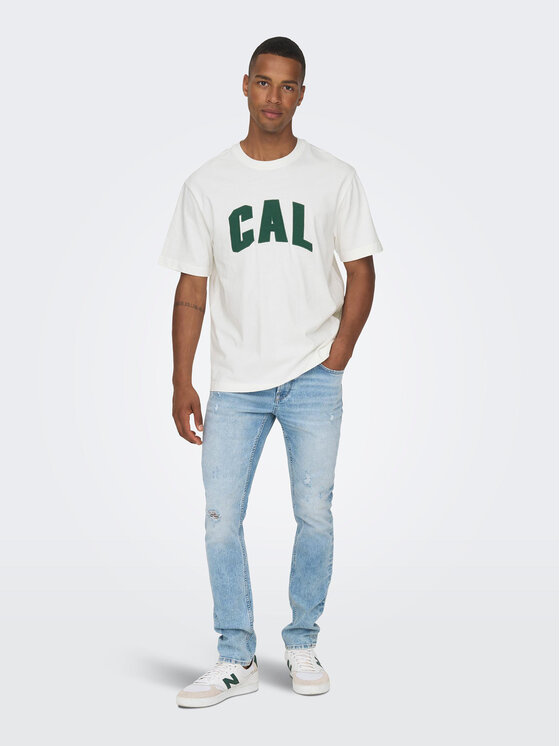 Only & Sons Only & Sons Тишърт 22026375 Бял Relaxed Fit