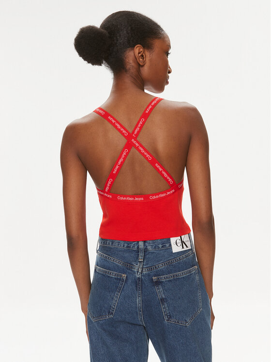 Calvin Klein Jeans Calvin Klein Jeans Top Logo J20J223110 Crvena Slim Fit