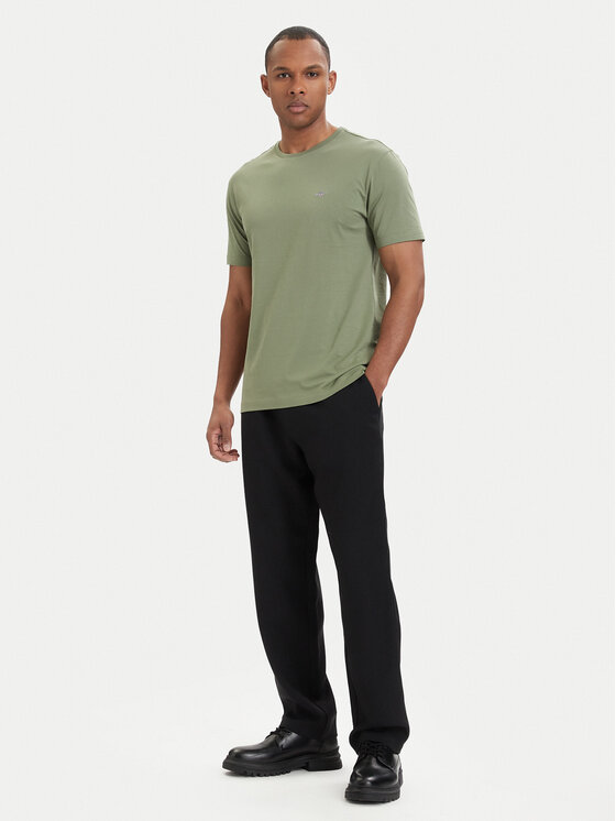Gant Gant T-Shirt Shield  2003184 Zielony ciemny Regular Fit