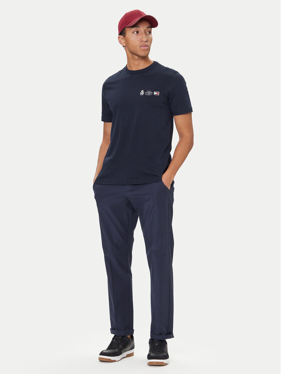 Tommy Hilfiger Tommy Hilfiger T-Shirt MW0MW40011 Granatowy Regular Fit