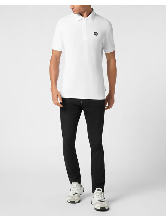 PHILIPP PLEIN PHILIPP PLEIN Polo 21691 Biały Slim Fit