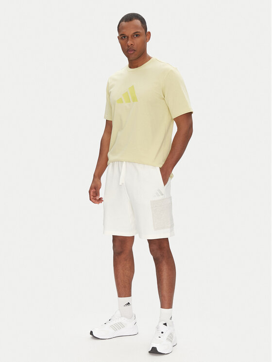 adidas adidas Sportske kratke hlače ALL SZN French Terry Colorblock JN9483 Bijela Regular Fit