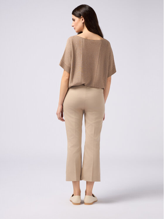 Oltre Oltre Pantaloni di tessuto P789R208347N002 Écru Flare Fit