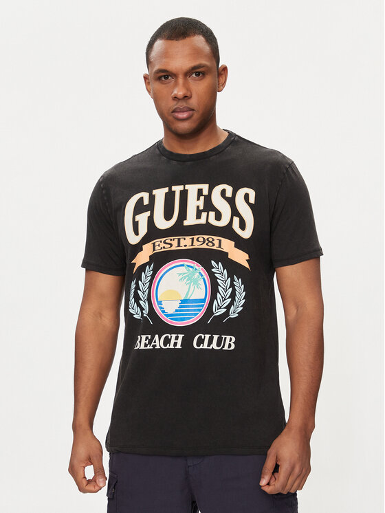 Guess T-krekls M4GI57 K9RM1 Melns Regular Fit