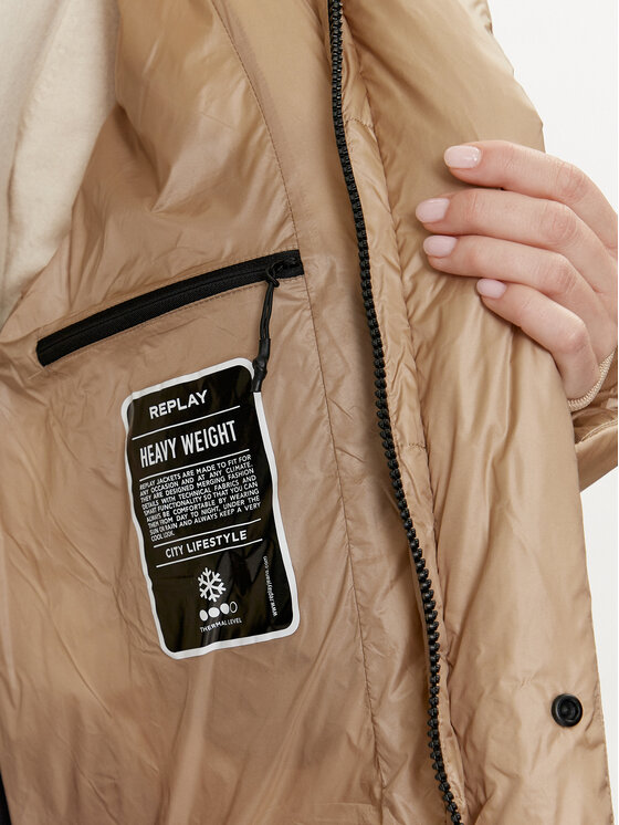 REPLAY REPLAY Зимно яке W7800.000.84198 Кафяв Oversize
