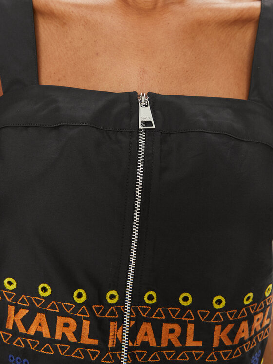 KARL LAGERFELD KARL LAGERFELD Топ 241W1611 Чорний Slim Fit