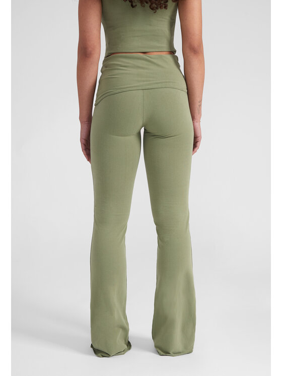 Style Republic Style Republic Legginsy Foldover Pants Zielony Athletic Fit