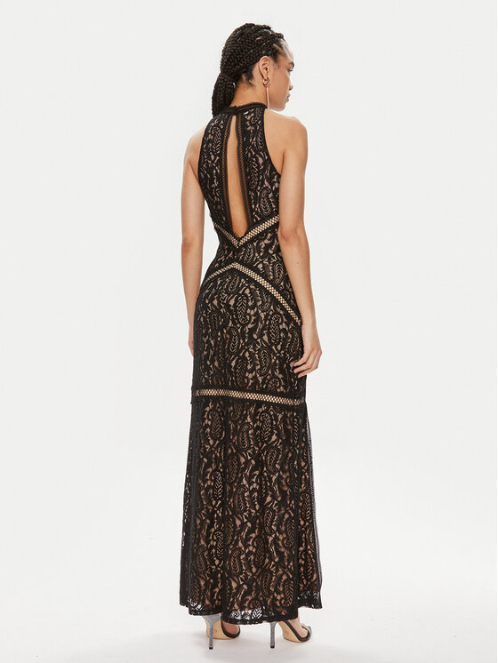 Guess Guess Večernja haljina Liza W4GK20 KC760 Crna Slim Fit