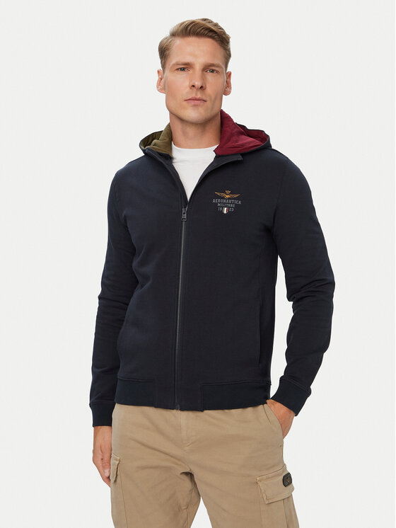 Aeronautica Militare Majica dugih rukava 262FE2097UF00662 Tamnoplava Regular Fit