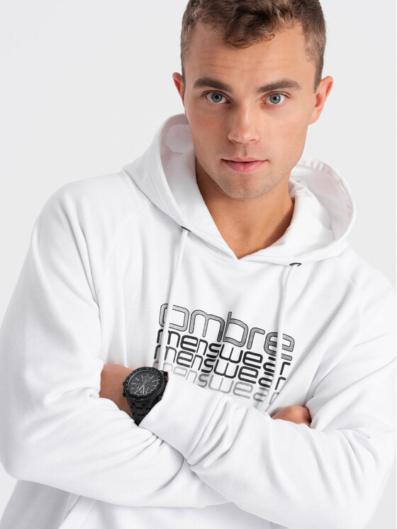 Ombre Ombre Mikina OM-SSPS-0153 Bílá Classic Fit