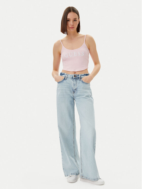 Guess Guess Top V5GP16 K8RT2 Różowy Regular Fit