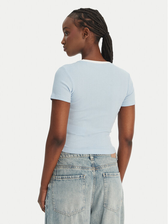 Guess Jeans Guess Jeans Tricou W6GPA9 KF641 Albastru celest Slim Fit